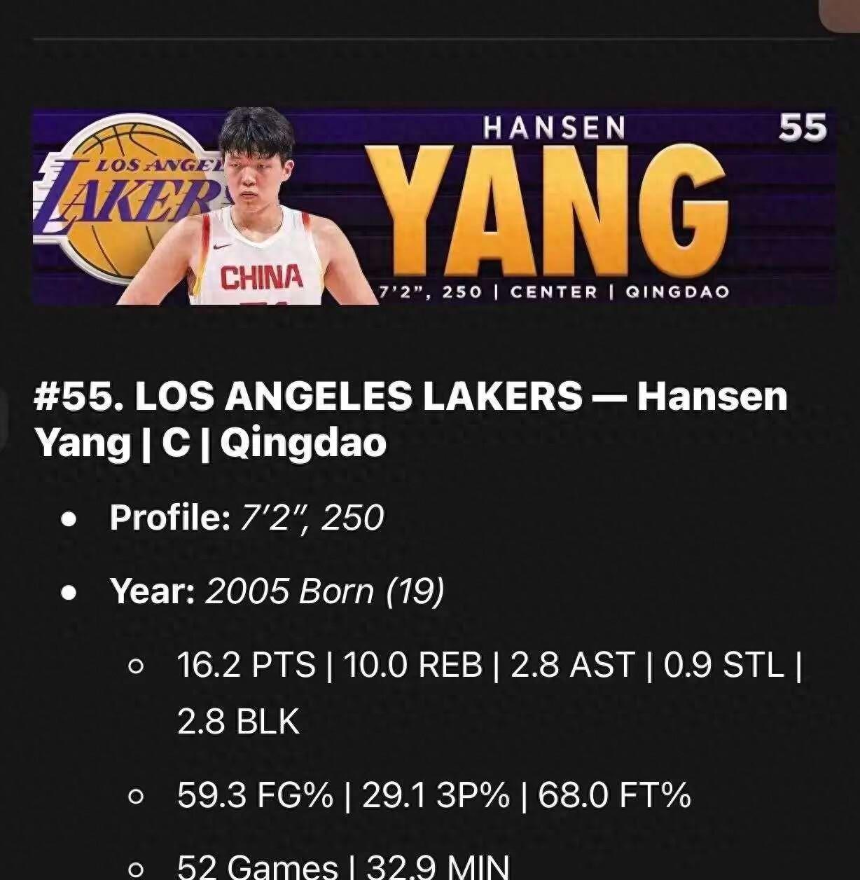 包含ESPN模拟选秀：弗拉格当选状元杨瀚森33顺位被选中的词条